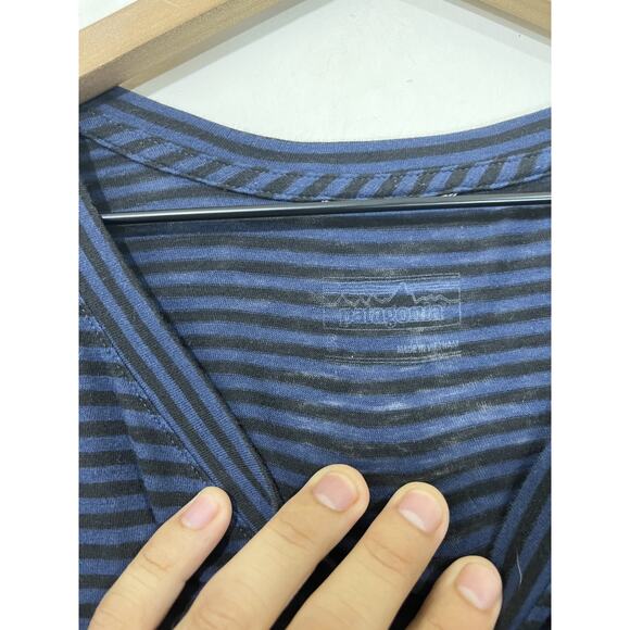 Patagonia Mainstay Henley Top S Bumble Bee Stripe Normcore Minimalist Y2K Bella - Picture 6 of 15